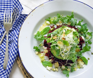 Beetroot and Kale Salad with Tahini Dressing
