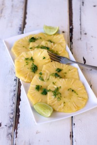 Pineapple carpaccio with mint and lime ~ The Luminous Kitchen