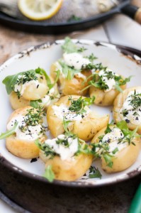 Smashed Baked Potatoes ~ The Luminous Kitchen
