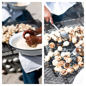 Bread Balls on the fire theluminouskitchen.com