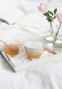 Chia Puddings with Peach Compote
