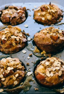 Peach and White Chocolate Spelt Muffins