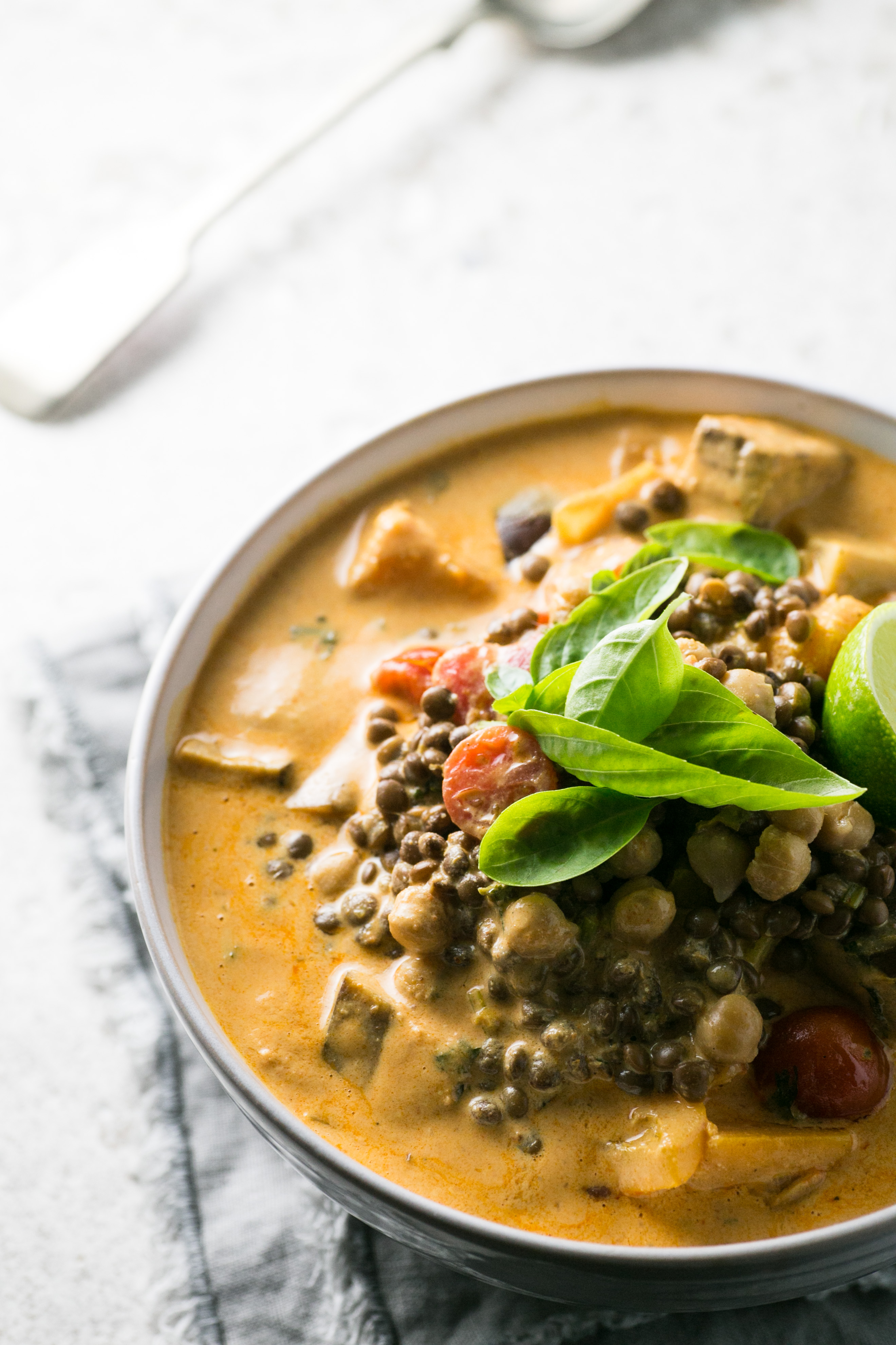 Creamy Red Thai Lentil and Chickpea Curry - The Luminous Kitchen