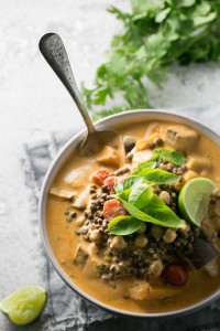 Creamy Red Thai Lentil and Chickpea Curry