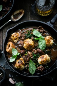Slow Cooked Beef Stew with Ricotta Basil Dumplings