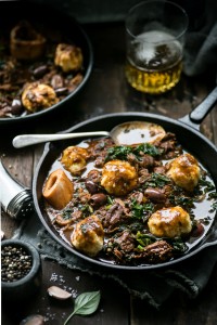 Slow Cooked Beef Stew with Ricotta Basil Dumplings