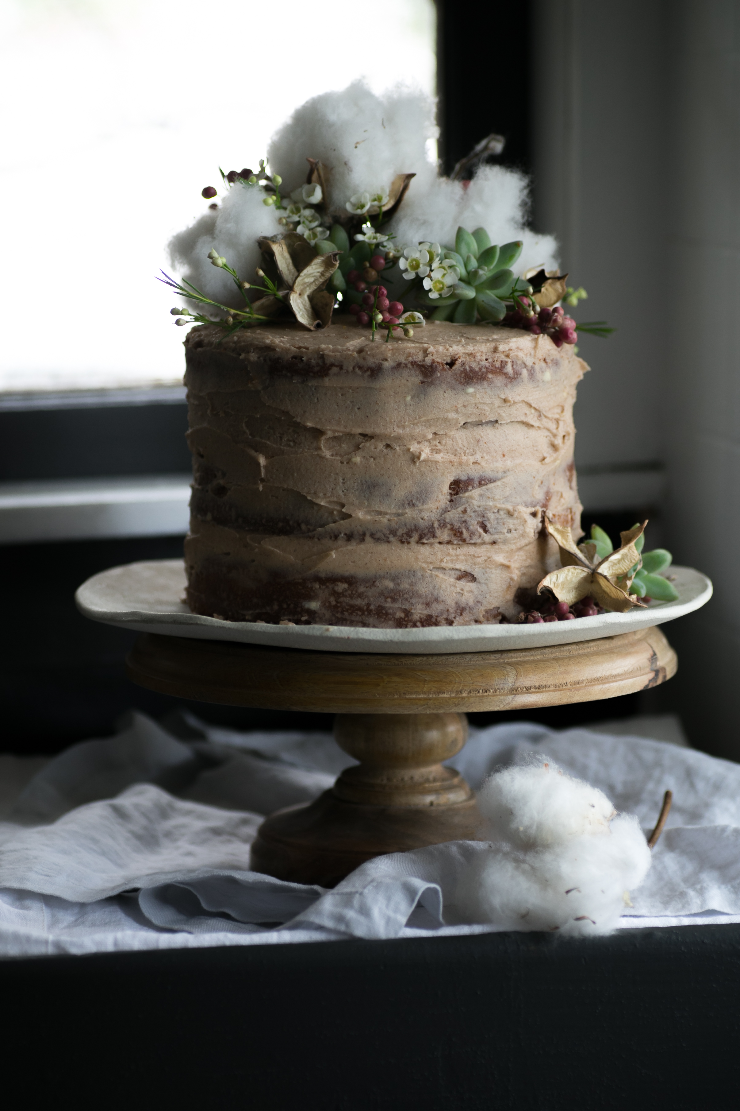Almond and Spelt Cake with Rose Water Buttercream Icing || The Luminous Kitchen